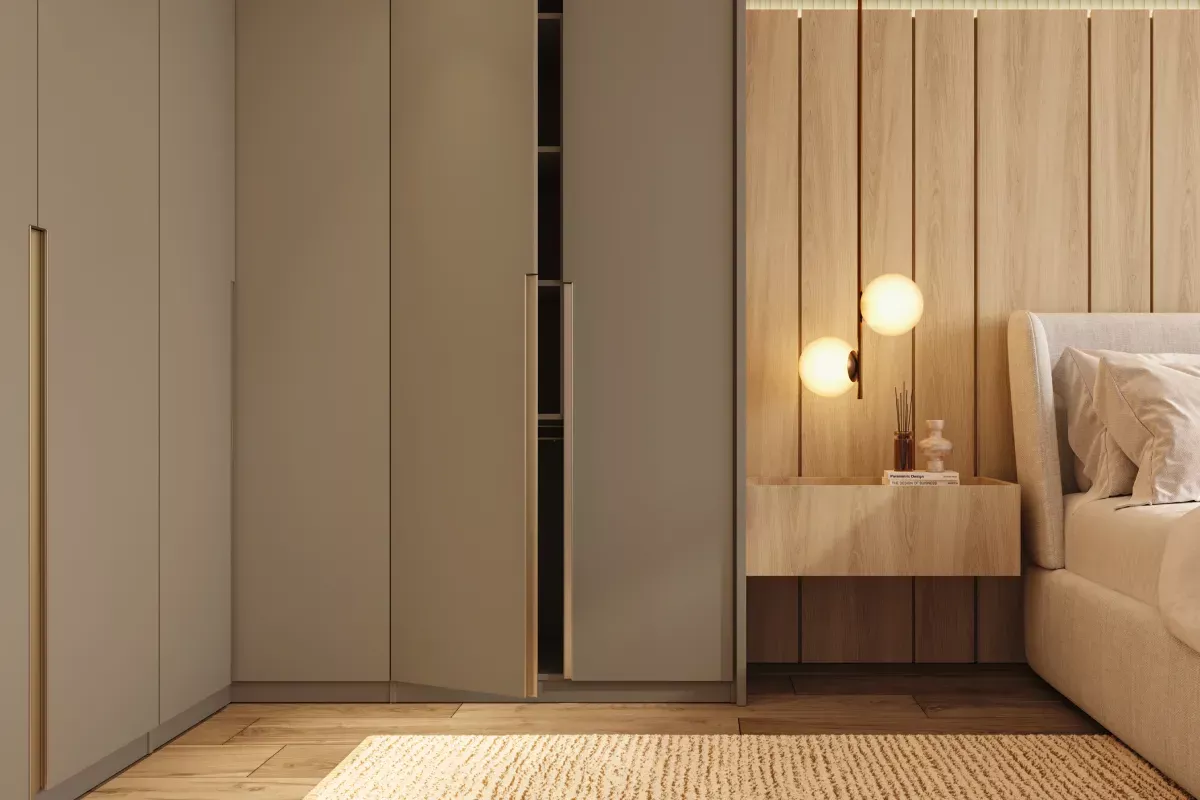 Dormitório planejado com closet integrado